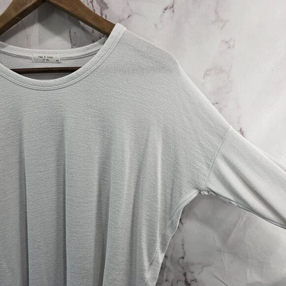 Rag & Bone Shirt Womens Small White Slouchy Long Sleeve Drop Shoulder Jersey - Picture 10 of 11
